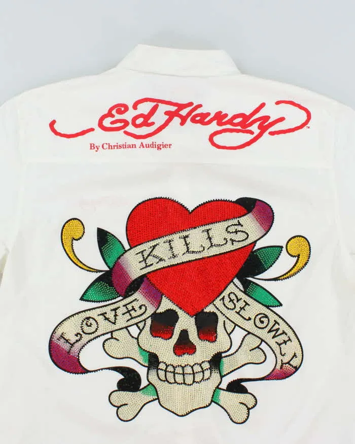 Vintage Y2K Ed Hardy Graphic Print Long-sleeved Shirt - L sold by Rokit product image thumbnail 4