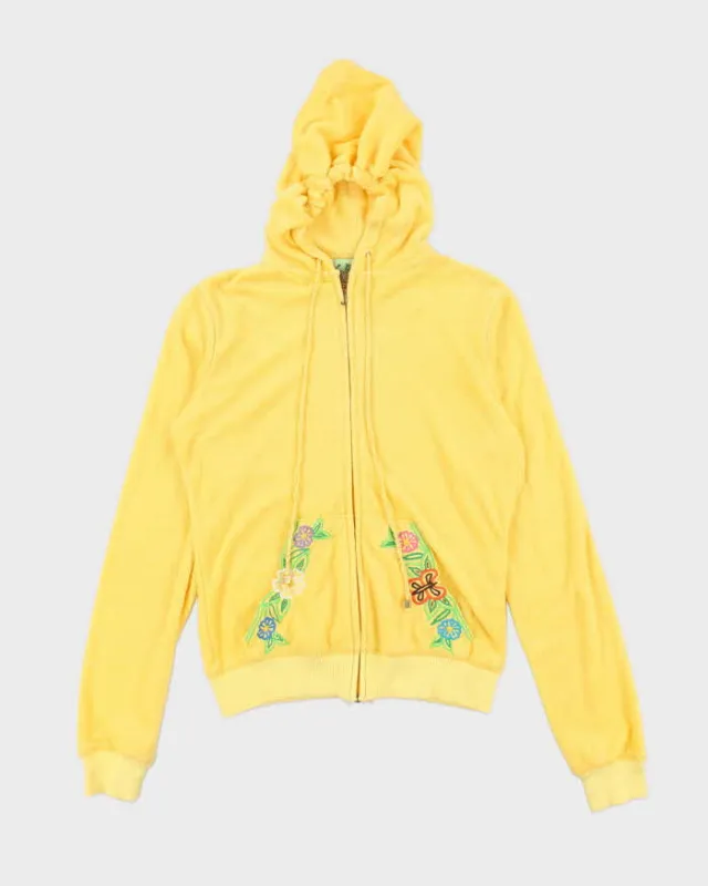 Vintage Y2K Juicy Couture Flower Embroidered Zip Up Hoodie - L sold by Rokit