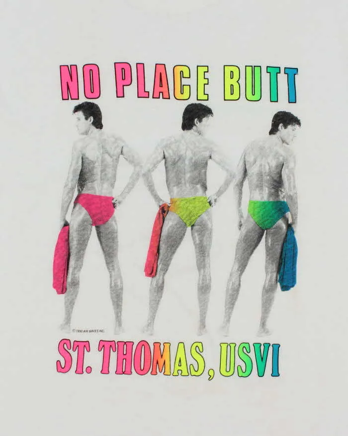 Vintage 90's No Place Butt St Thomas' Souvenir T-Shirt - M sold by Rokit product image thumbnail 3