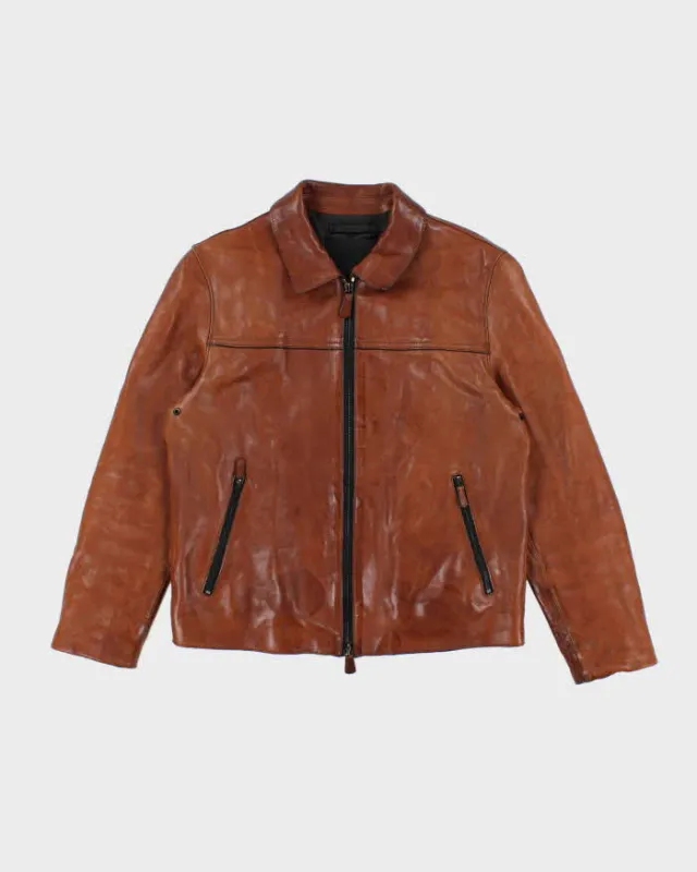 Coach Caramel Brown Leather Jacket - S sold by Rokit