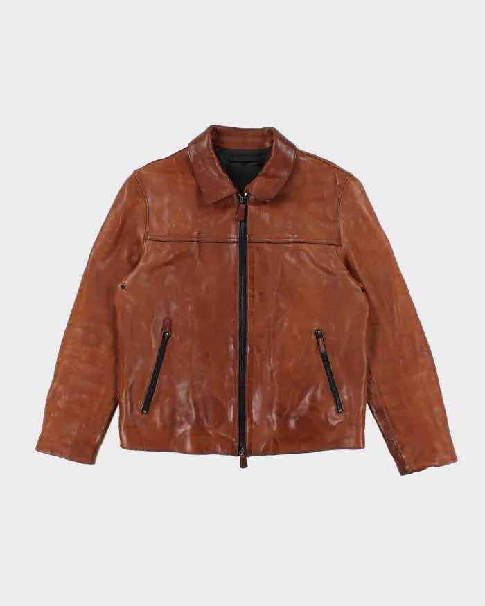 Coach Caramel Brown Leather Jacket - S sold by Rokit