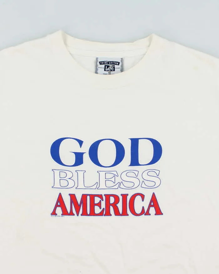 Vintage 90's God Bless America Graphic T-Shirt - L sold by Rokit product image thumbnail 3
