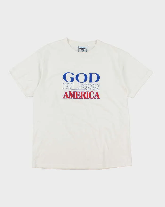 Vintage 90's God Bless America Graphic T-Shirt - L sold by Rokit