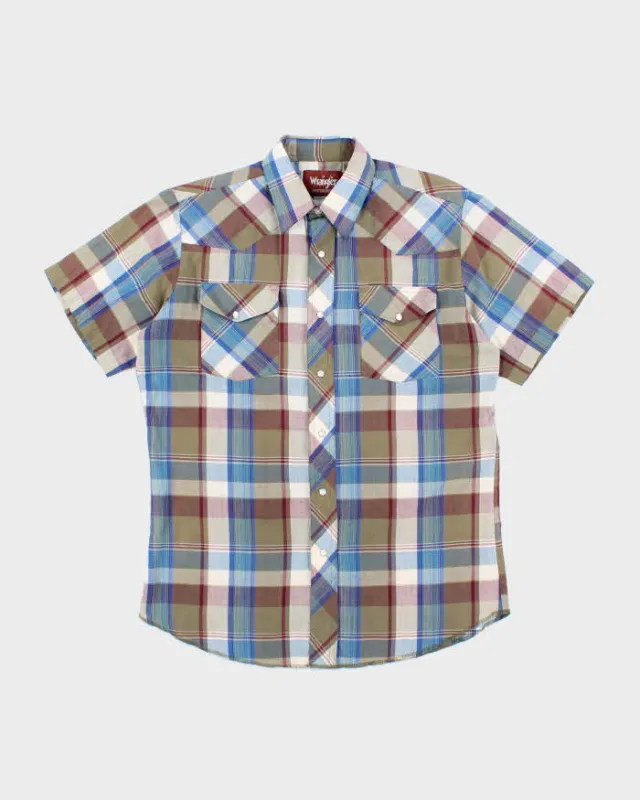 Vintage 90's Wrangler Snap Button Western Shirt - M sold by Rokit