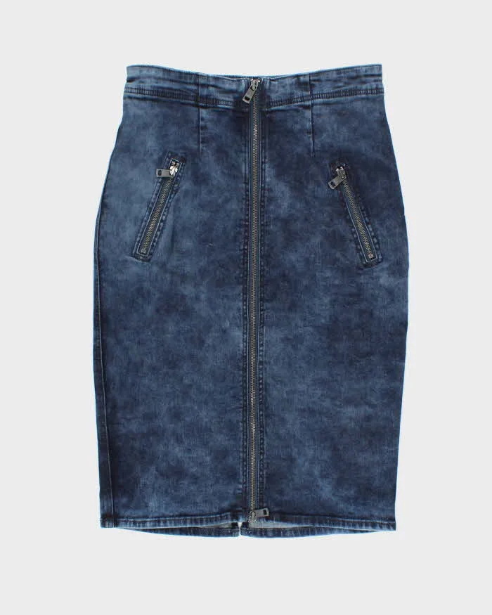 Vintage Y2K DKNY Heavyweight Zip Denim Skirt - M sold by Rokit