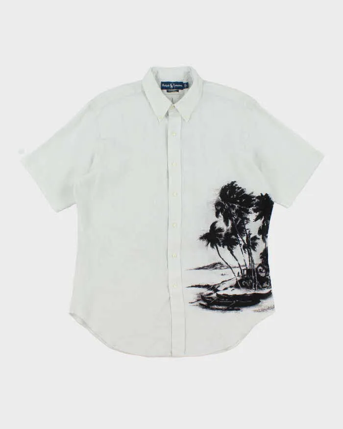 Vintage 2000's Ralph Lauren Palm Tree Printed Short Sleeve Shirt - L sold by Rokit