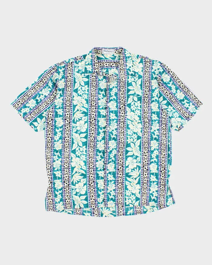Vintage 90's Burberry Floral Printed Hawaiian Shirt - L sold by Rokit
