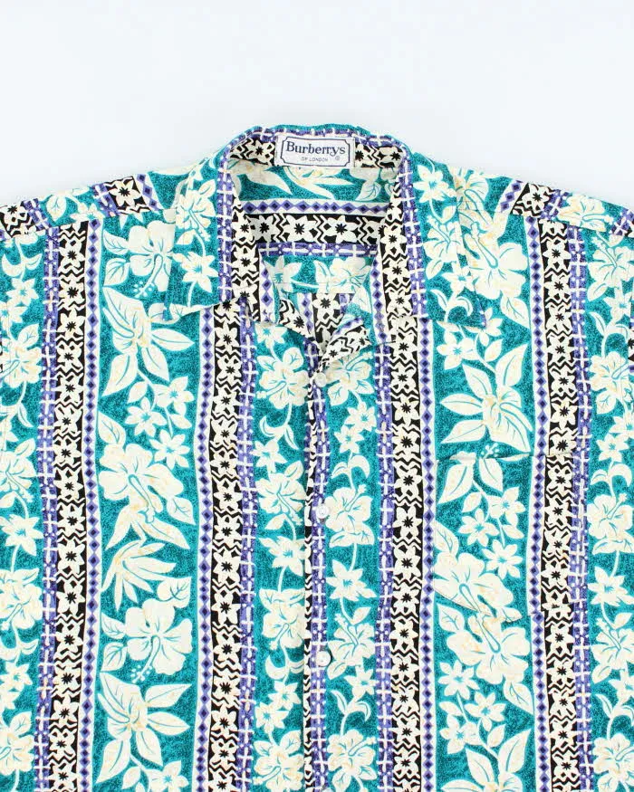 Vintage 90's Burberry Floral Printed Hawaiian Shirt - L sold by Rokit product image thumbnail 3