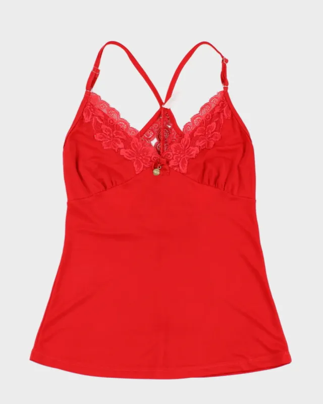 00s Y2k Red Cami Top - M sold by Rokit
