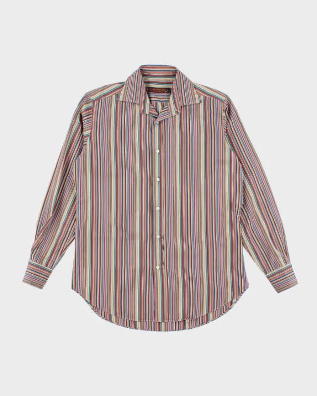 Vintage Etro Milano Striped Long Sleeve Button Up Shirt - L sold by Rokit