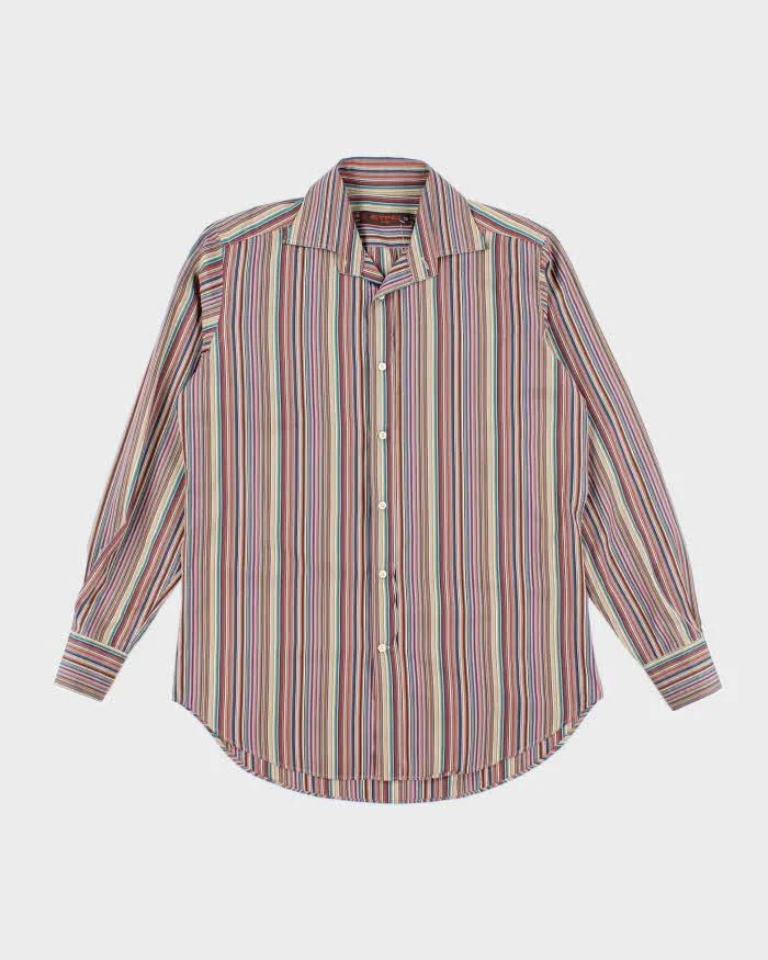 Vintage Etro Milano Striped Long Sleeve Button Up Shirt - L sold by Rokit