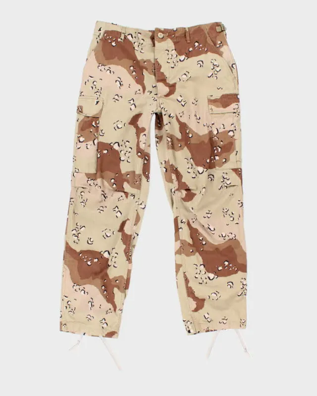 Vintage 90's Desert Chocolate Chip Camo Military Cargo Trousers - W34 L29 sold by Rokit