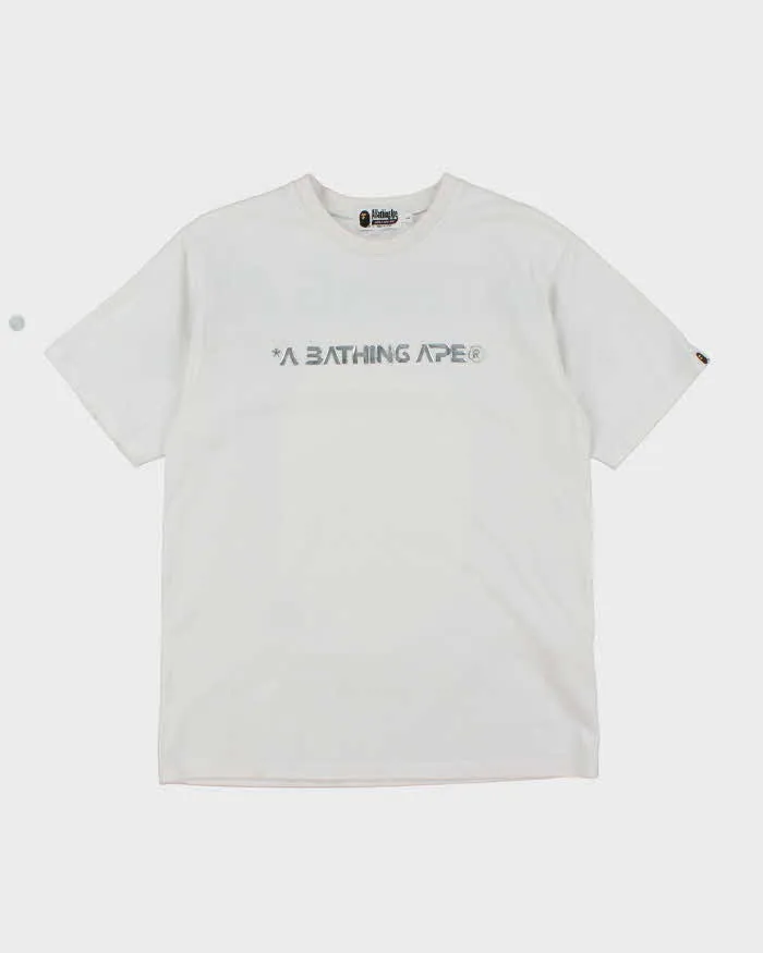 A Bathing Ape Bubble Print White Cotton T-Shirt - L sold by Rokit