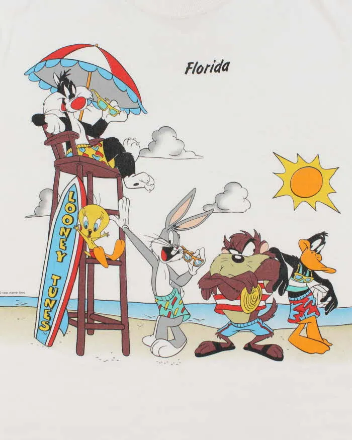 Vintage 90s Looney Tunes White Cotton T-Shirt - XL sold by Rokit product image thumbnail 3