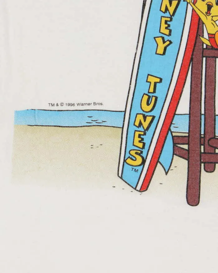 Vintage 90s Looney Tunes White Cotton T-Shirt - XL sold by Rokit product image thumbnail 4