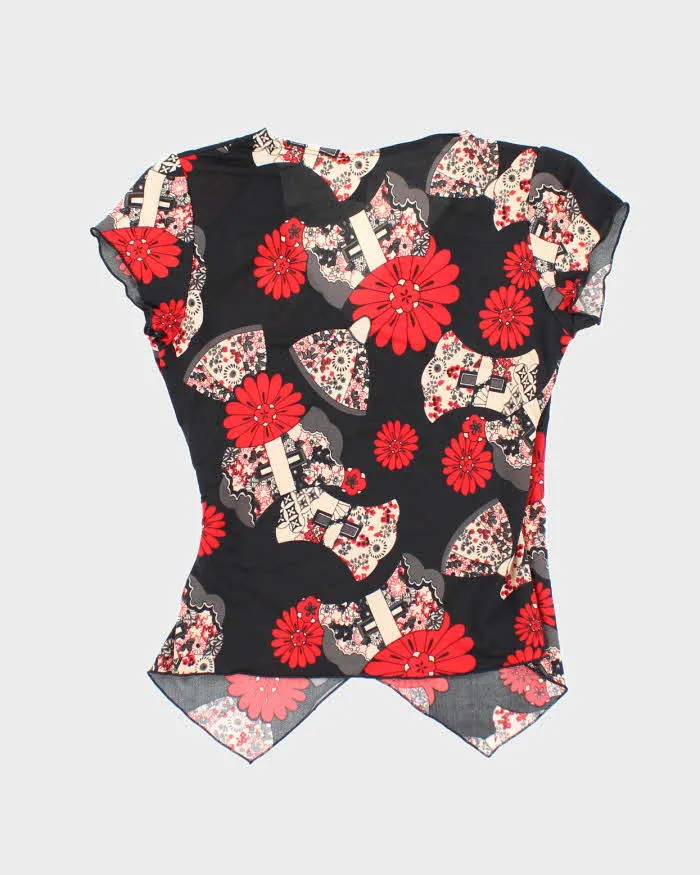 Vintage Y2k 00s Gidani Floral Faux Wrap Top - S sold by Rokit product image thumbnail 2