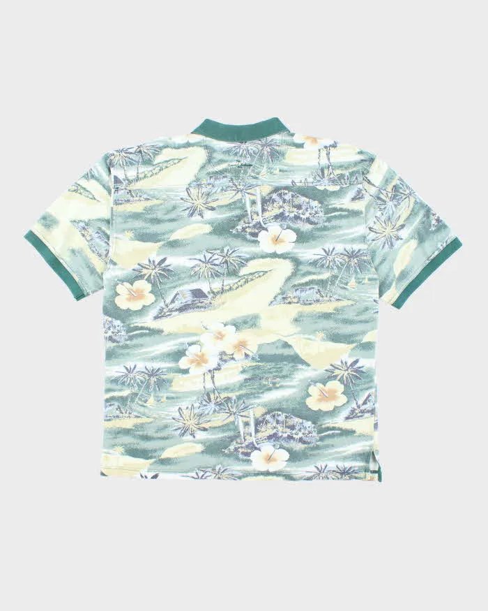 Vintage 90's Tommy Bahama Oversized Floral Print Polo Shirt - L sold by Rokit product image thumbnail 2