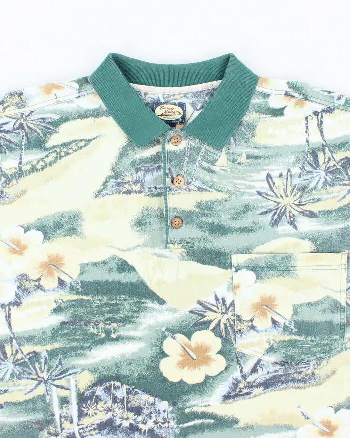 Vintage 90's Tommy Bahama Oversized Floral Print Polo Shirt - L sold by Rokit product image thumbnail 3