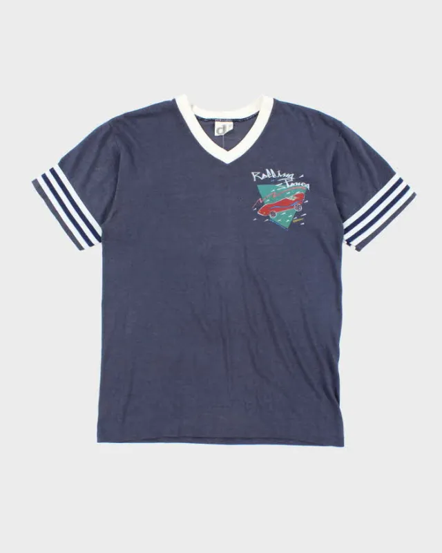Vintage 80's Rolling Stones American Tour V-Neck T-Shirt - M sold by Rokit