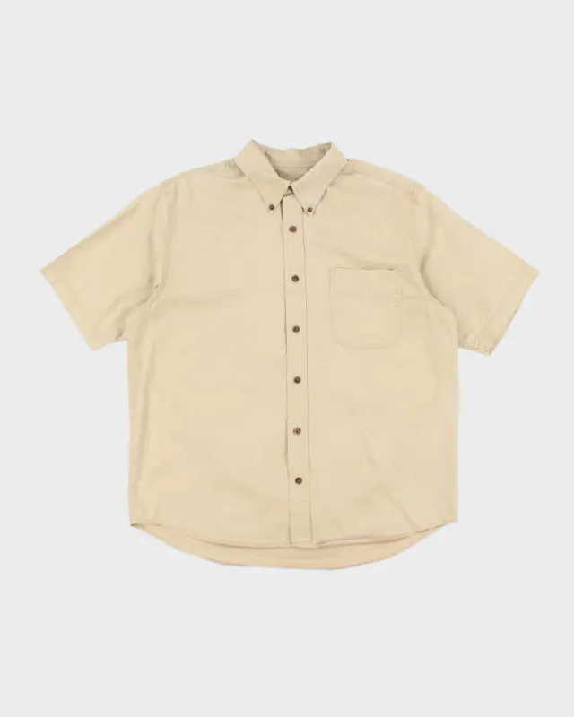 Vintage 2000's Eddie Bauer Heavyweight Plain Short Sleeve Shirt - L sold by Rokit