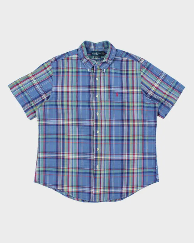 Vintage Ralph Lauren Striped Multi Coloured Short Sleeve Shirt - XL sold by Rokit