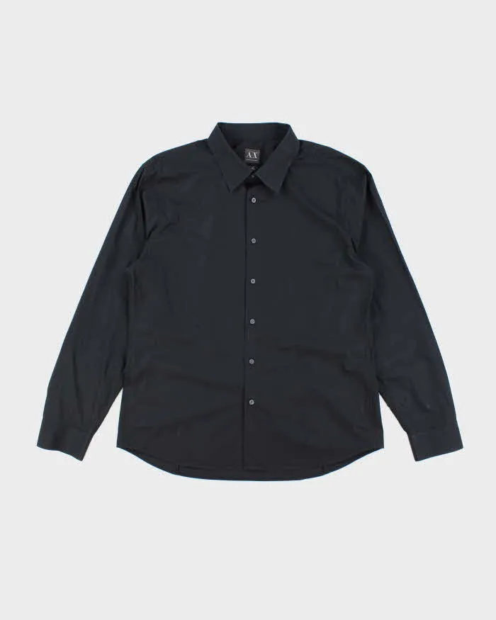 Vintage 2000's Armani Exchange Plain Button Up Long Sleeve Shirt - XXL sold by Rokit