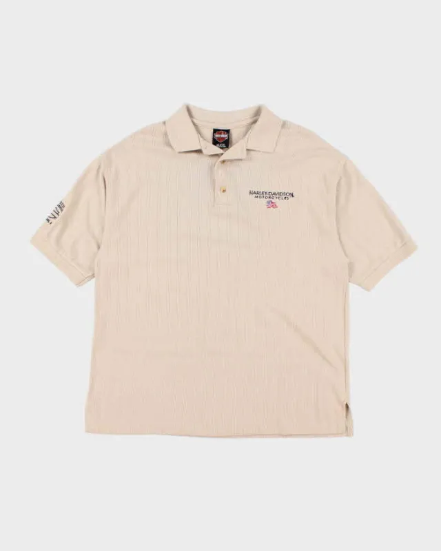 Vintage Y2K Harley Davidson Embroidered Oversized Polo Shirt - L sold by Rokit