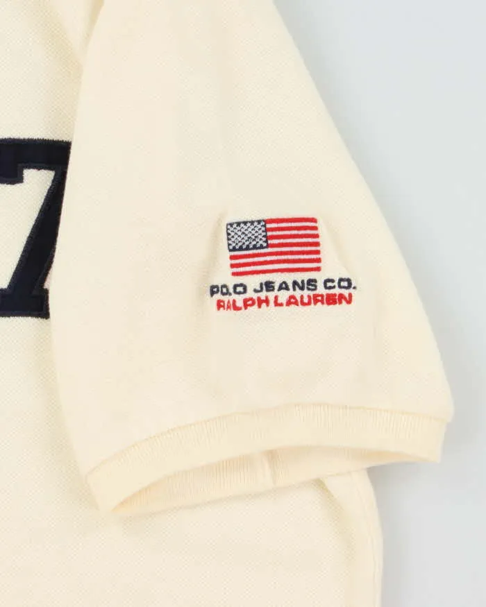 Vintage 90's Polo Jeans Embroidered Oversized Polo Shirt - L sold by Rokit product image thumbnail 4