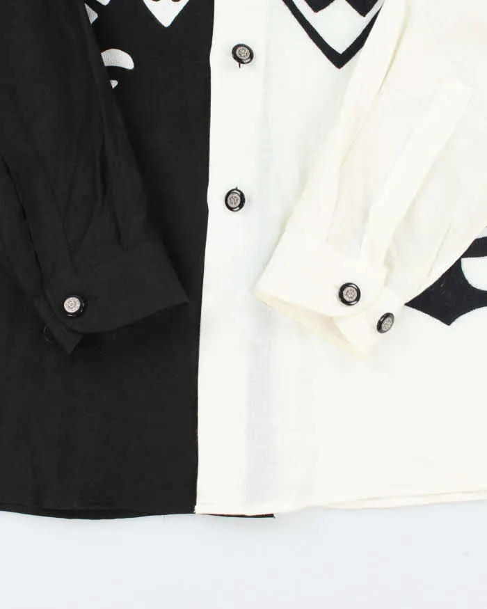 Vintage 90's Byblos Two Tones Embroidered Pattern Long Sleeve Shirt - L sold by Rokit product image thumbnail 4