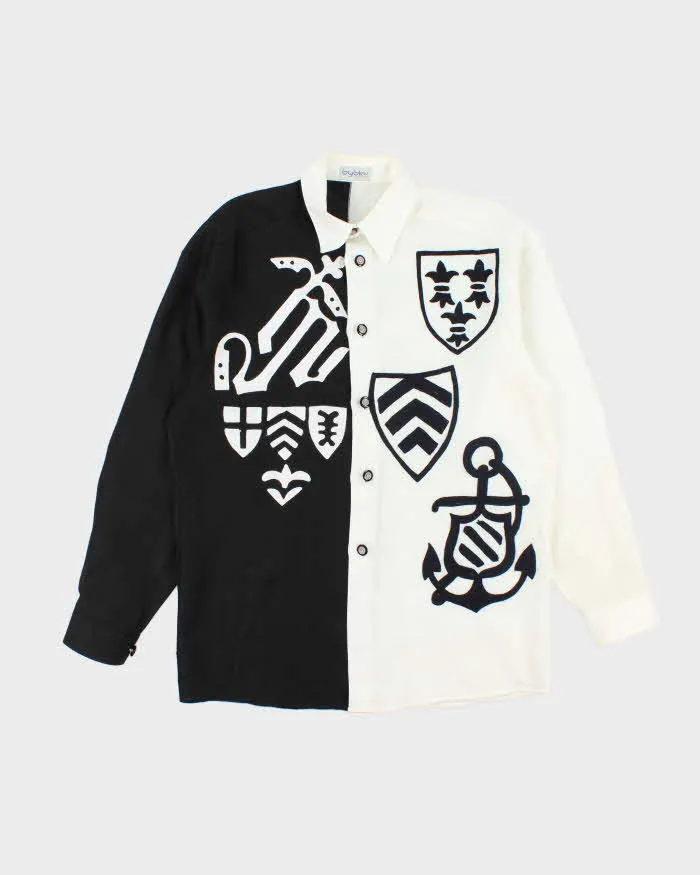 Vintage 90's Byblos Two Tones Embroidered Pattern Long Sleeve Shirt - L sold by Rokit