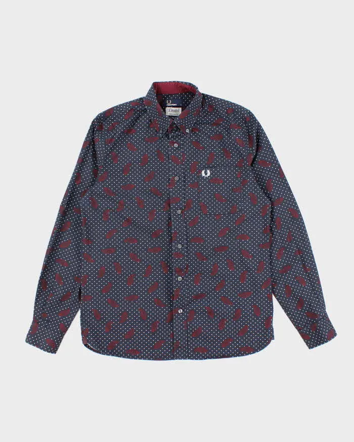 Vintage Fred Perry Patterned Long Sleeve Shirt - M sold by Rokit