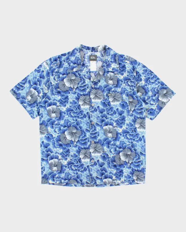 Vintage Y2K Quiksilver Floral Print Hawaiian Shirt - S sold by Rokit