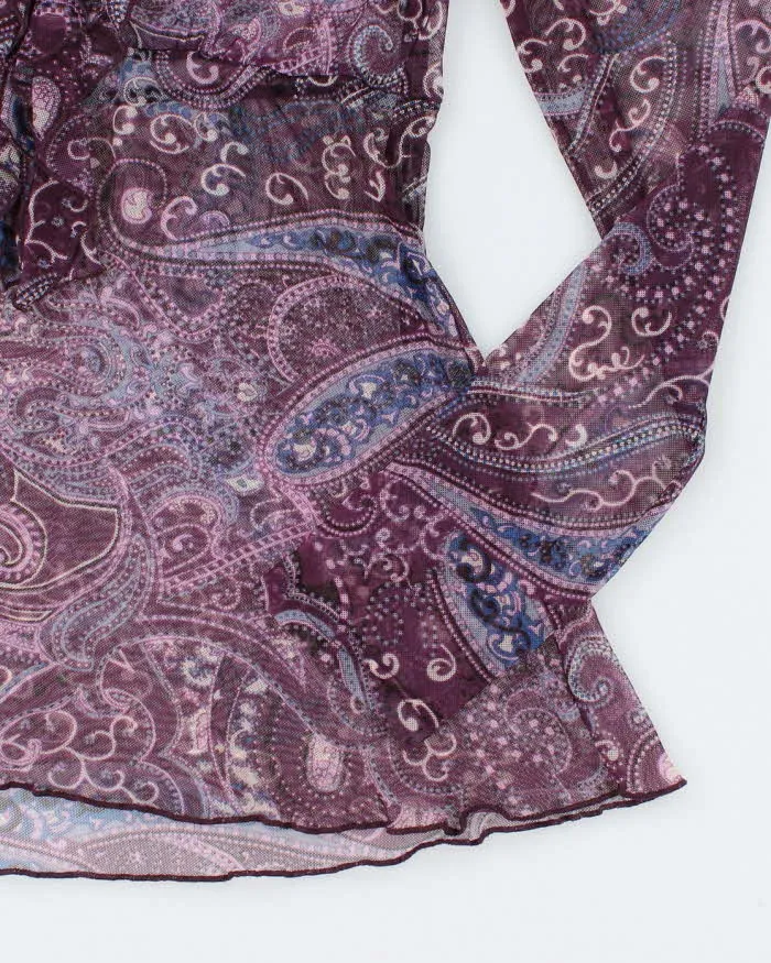 Vintage 00s Paisley Mesh Sheer Blouse - M sold by Rokit product image thumbnail 5