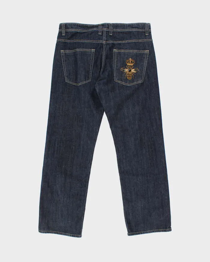 Vintage Y2K Dolce & Gabbana Embroidered Bee Dark Wash Jeans - W36 L30 sold by Rokit product image thumbnail 2