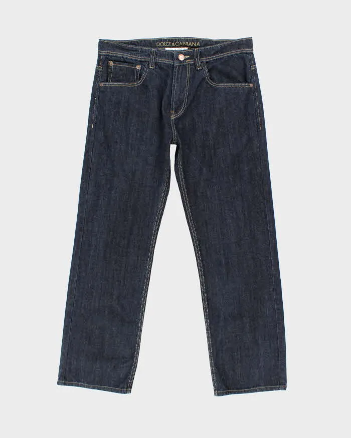 Vintage Y2K Dolce & Gabbana Embroidered Bee Dark Wash Jeans - W36 L30 sold by Rokit