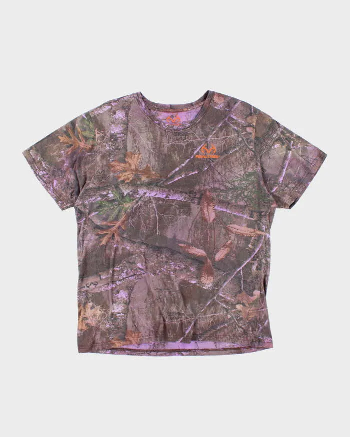 Vintage Y2K Real Tree Purple Camouflage All Over Print T-Shirt - XL sold by Rokit