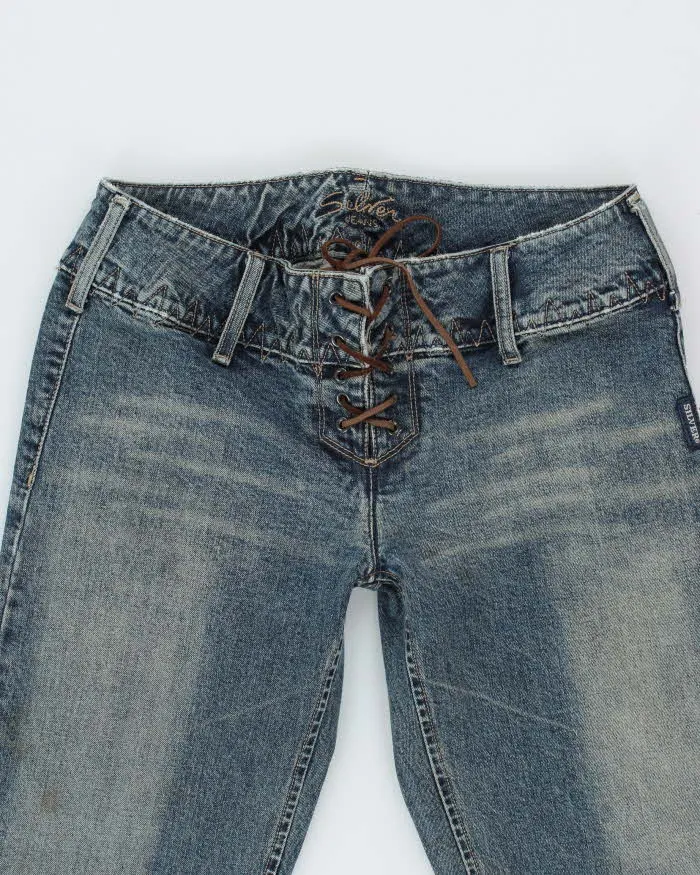 Vintage Y2k 00s Silver Lace-up Bootcut Jeans - W32 L33 sold by Rokit product image thumbnail 4