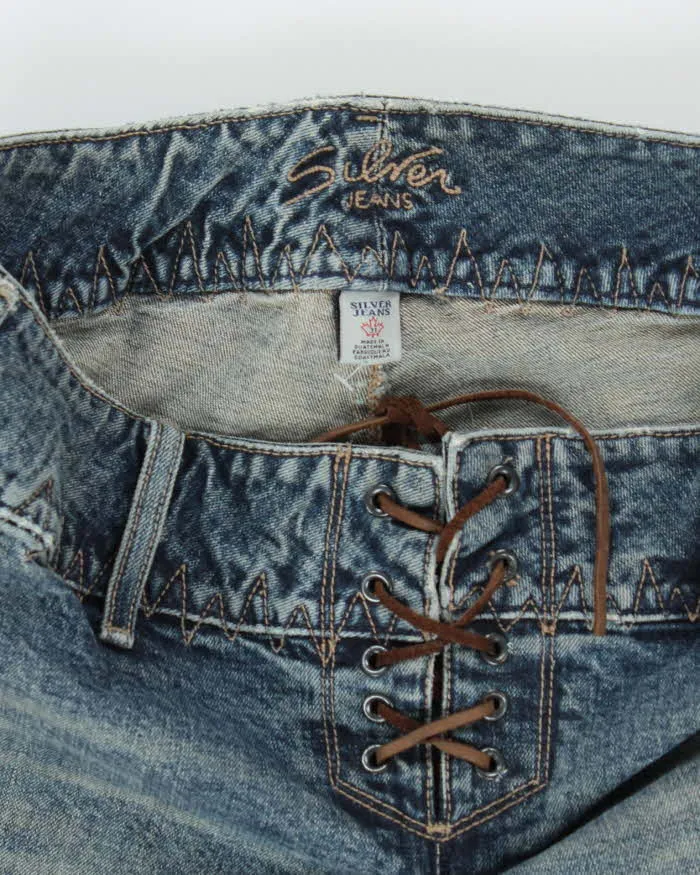 Vintage Y2k 00s Silver Lace-up Bootcut Jeans - W32 L33 sold by Rokit product image thumbnail 5