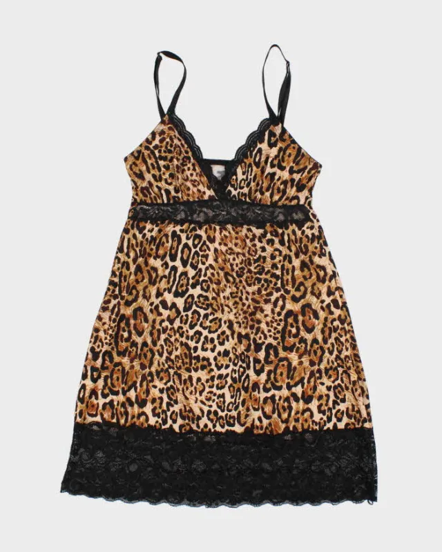 Vintage Y2k 00s Marilyn Monroe Leopard Print Slip Dress - S sold by Rokit
