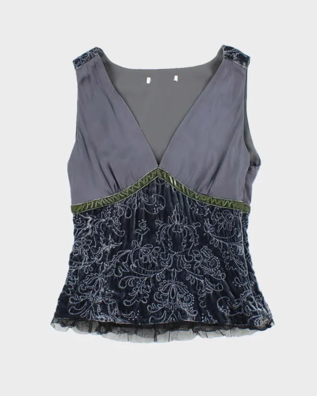 Vintage 00s Velvet & Silk Cami - S sold by Rokit