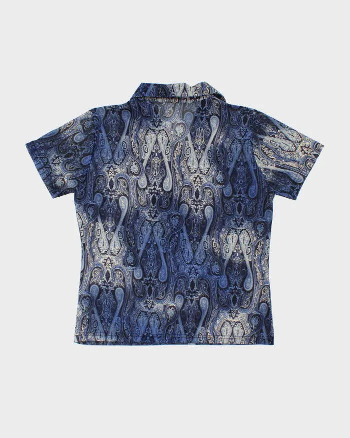 Vintage 90s Paisley Pattern Mesh Popper Blouse - M sold by Rokit product image thumbnail 2