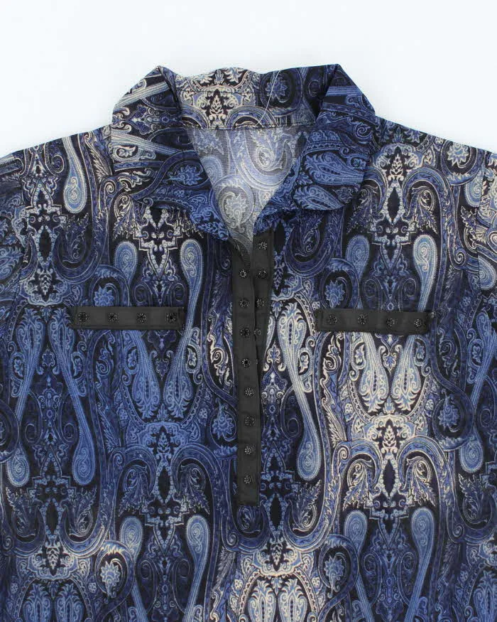 Vintage 90s Paisley Pattern Mesh Popper Blouse - M sold by Rokit product image thumbnail 3