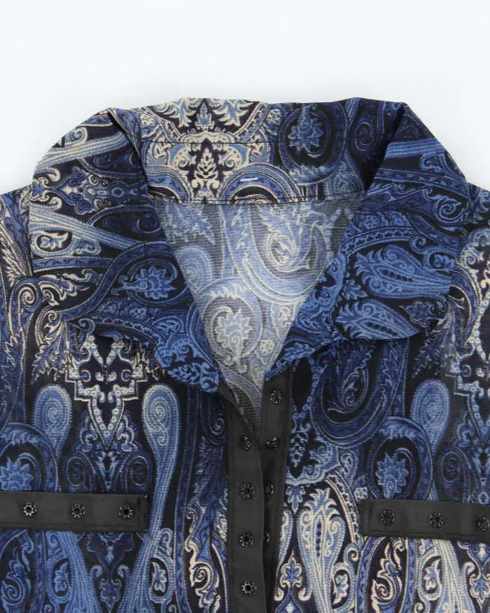 Vintage 90s Paisley Pattern Mesh Popper Blouse - M sold by Rokit product image thumbnail 5