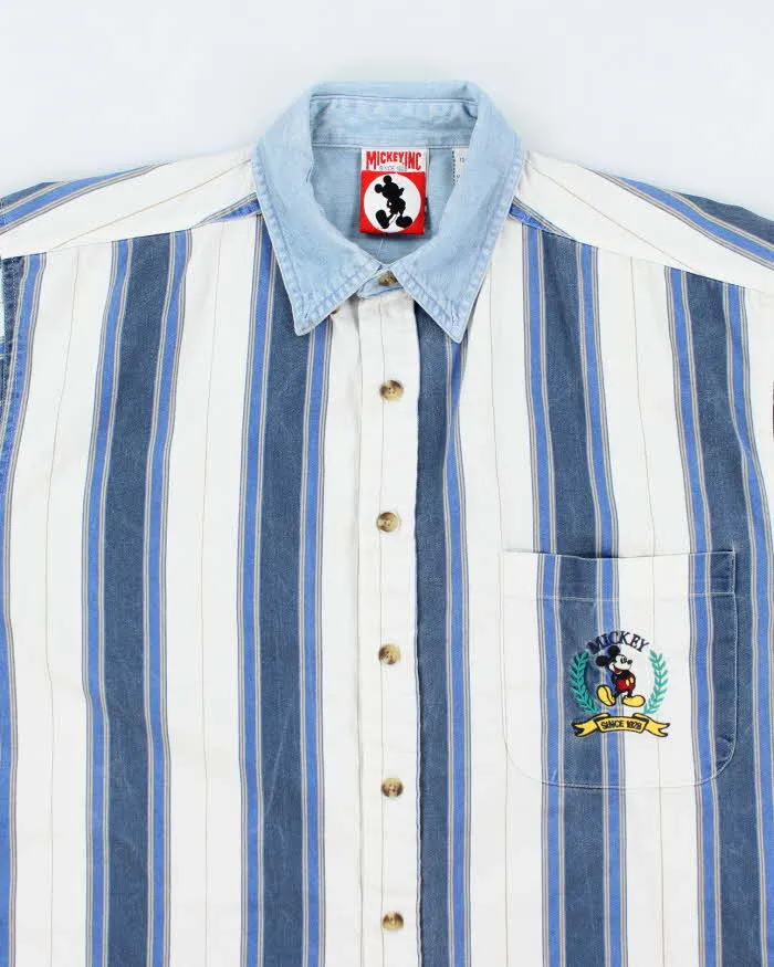 Vintage 90's Disney Embroidered Striped Short Sleeve Shirt - M sold by Rokit product image thumbnail 3