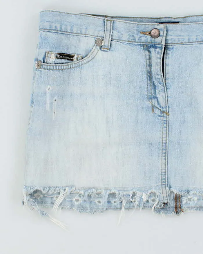 Vintage Y2K Dolce & Gabbana Light Wash Denim Mini Skirt - W26 L13 sold by Rokit product image thumbnail 3