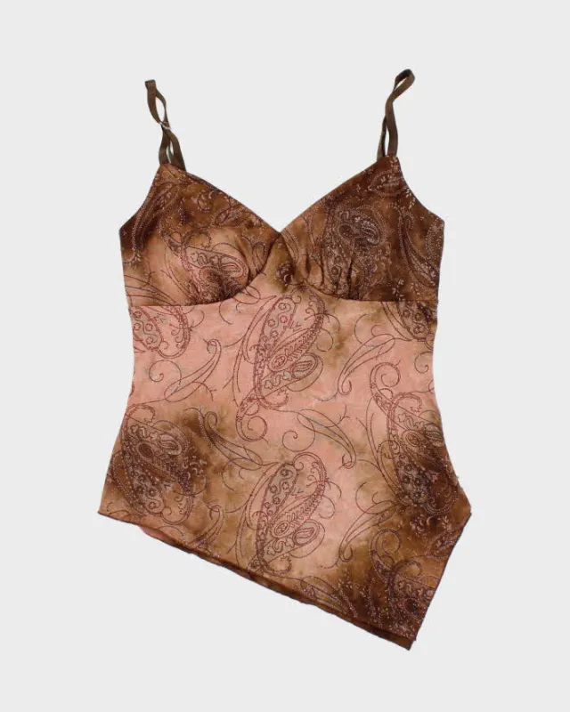 Vintage Y2k 00s Le Chateau Glitter Asymmetric Hem Cami - S sold by Rokit