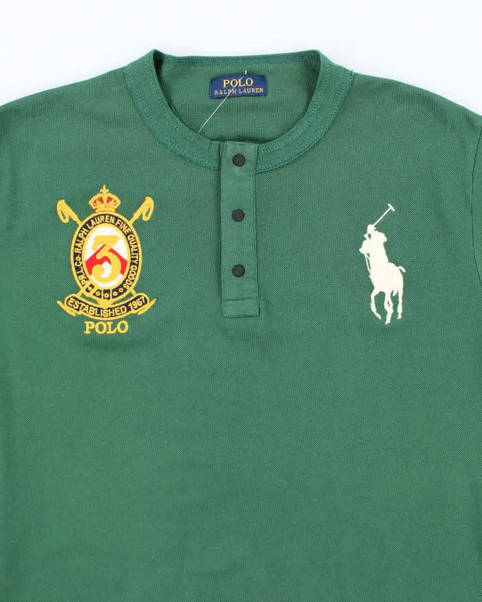 Vintage 2000's Ralph Lauren Quarter Button Embroidered T-Shirt - M sold by Rokit product image thumbnail 3