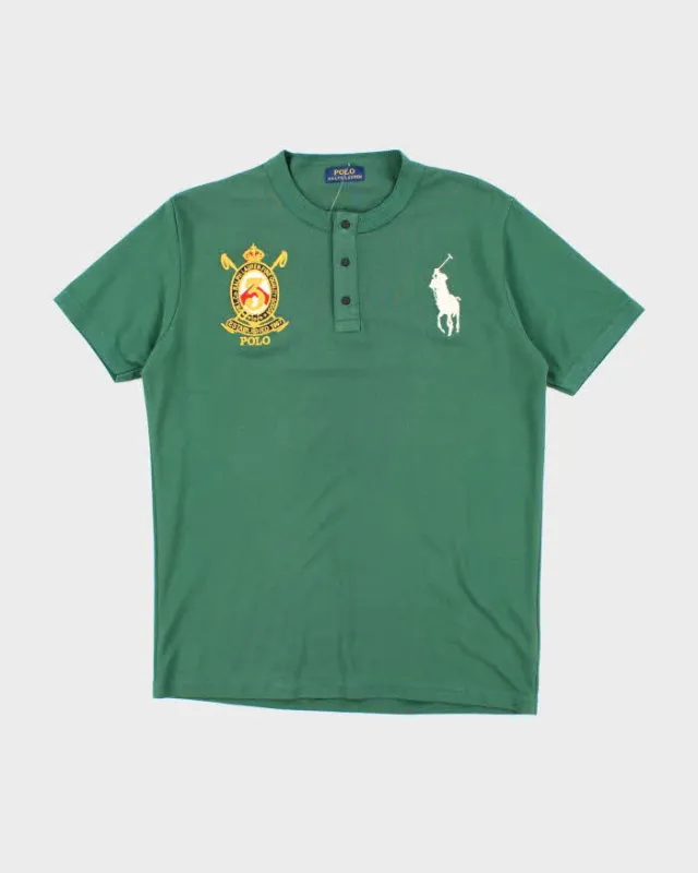 Vintage 2000's Ralph Lauren Quarter Button Embroidered T-Shirt - M sold by Rokit