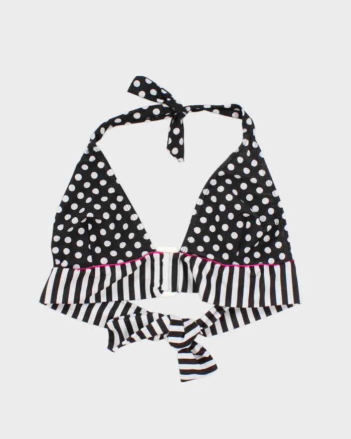 Vintage Y2k 00s Polka Dot & Stripe Bikini Top - S sold by Rokit