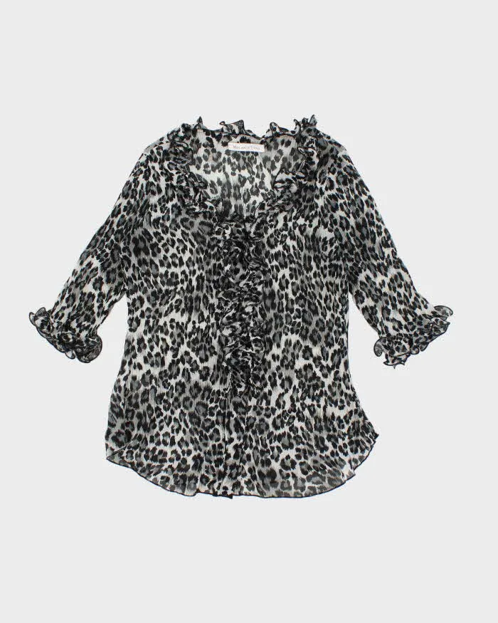Vintage Y2k 00s Melanie Lyne Leopard Print Sheer Blouse - M sold by Rokit